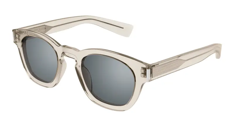 SAINT LAURENT Unisex SL 746 004 Occhiali da sole Acetato Beige Argento Rotonda