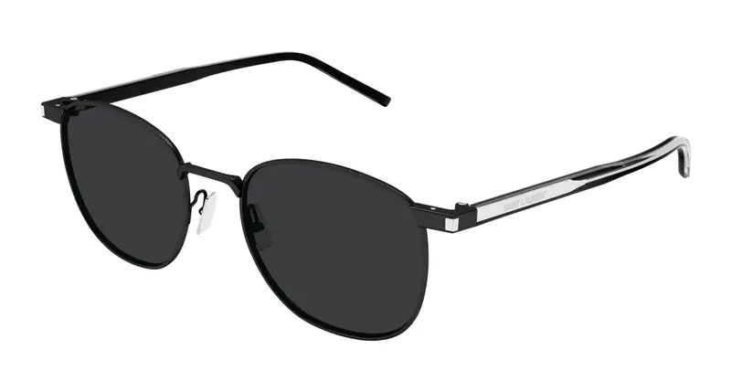 SAINT LAURENT Unisex SL 747 006 Occhiali da sole Metallo Nero Nero Rotonda