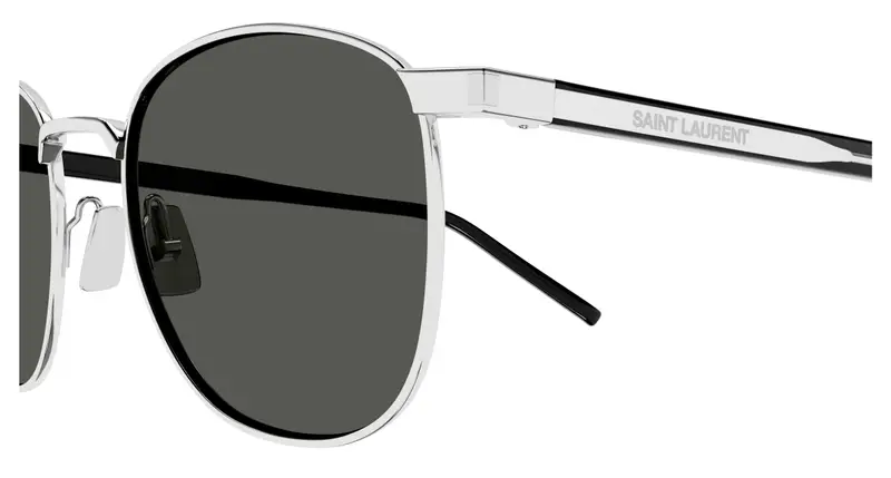 SAINT LAURENT Unisex SL 747 007 Occhiali da sole Metallo Argento Grigio Rotonda miniatura 2