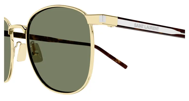 SAINT LAURENT Unisex SL 747 008 Occhiali da sole Metallo Oro Verde Rotonda miniatura 2