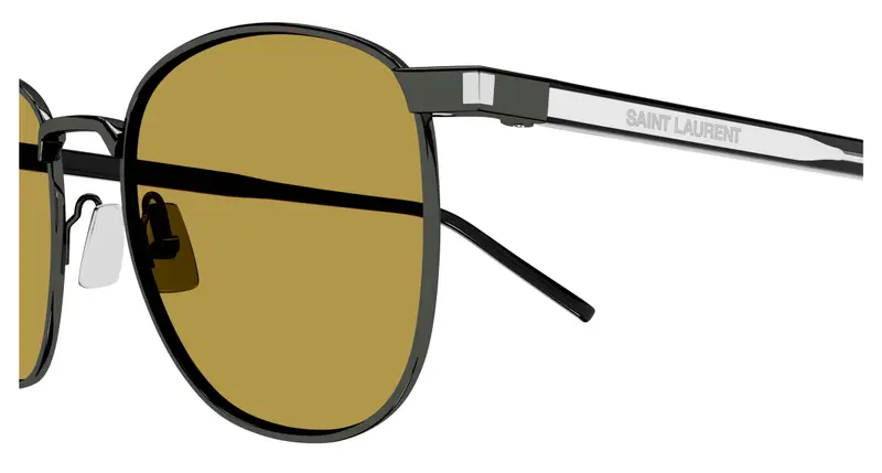 SAINT LAURENT Unisex SL 747 009 Occhiali da sole Metallo Rutenio Marrone Rotonda miniatura 2