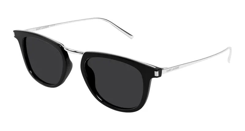 SAINT LAURENT Unisex SL 753 001 Occhiali da sole Acetato Nero Nero Rotonda