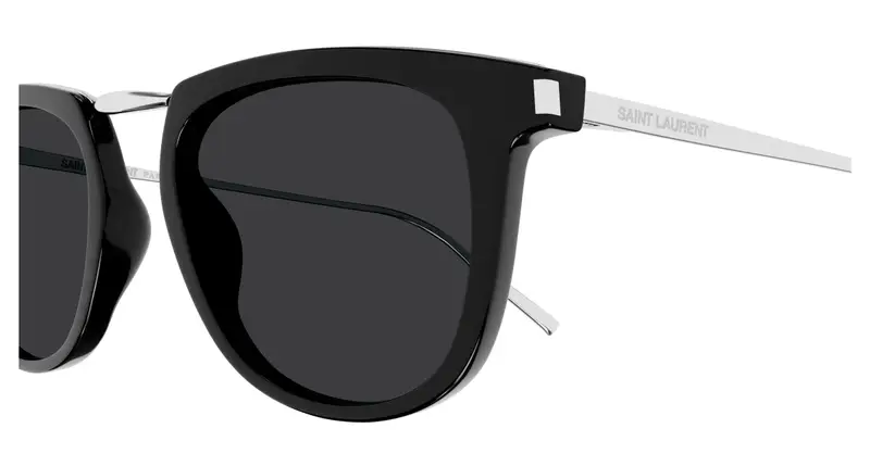SAINT LAURENT Unisex SL 753 001 Occhiali da sole Acetato Nero Nero Rotonda miniatura 2