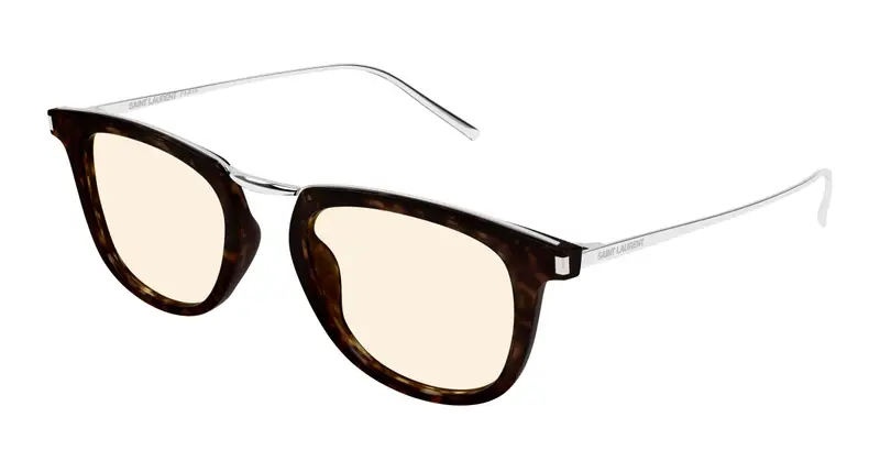 SAINT LAURENT Unisex SL 753 004 Occhiali da sole Acetato Havana  Rotonda