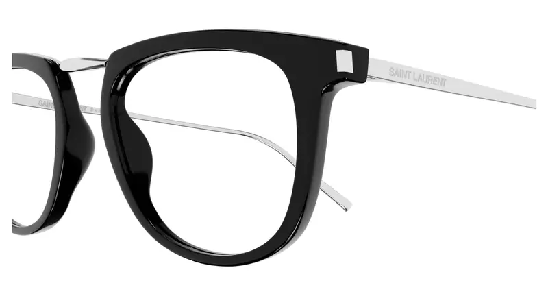 SAINT LAURENT Unisex SL 753 OPT 001 Montature da vista Acetato Nero Trasparente Rotonda miniatura 2