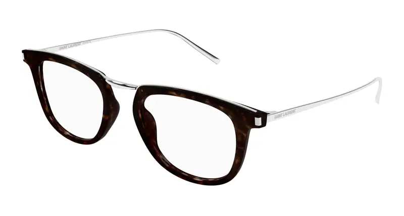 SAINT LAURENT Unisex SL 753 OPT 002 Montature da vista Acetato Havana Trasparente Rotonda