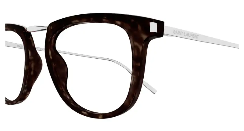 SAINT LAURENT Unisex SL 753 OPT 002 Montature da vista Acetato Havana Trasparente Rotonda miniatura 2