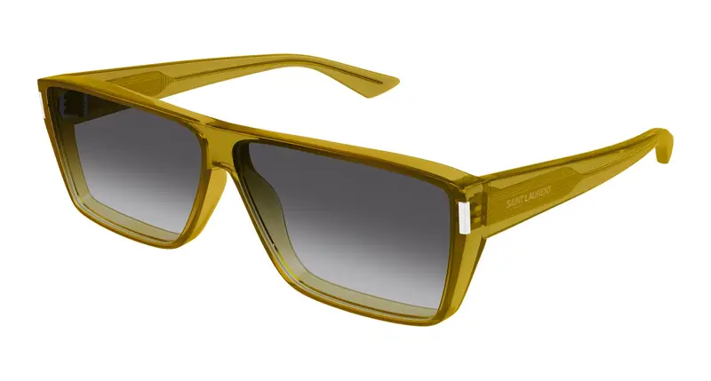 SAINT LAURENT Unisex SL 757 004 Occhiali da sole Bio-iniettato Giallo Fumo Squadrata