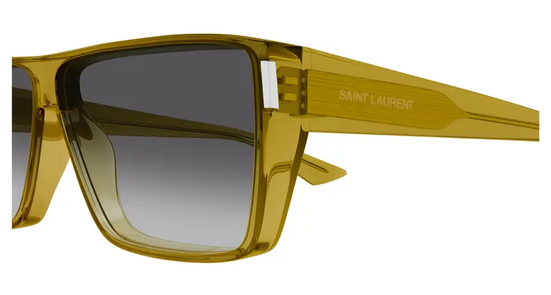 SAINT LAURENT Unisex SL 757 004 Occhiali da sole Bio-iniettato Giallo Fumo Squadrata miniatura 2