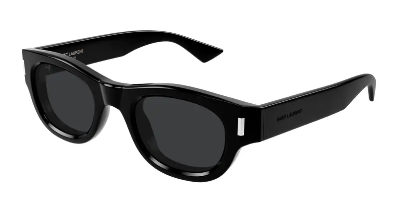 SAINT LAURENT Unisex SL 761 001 Occhiali da sole Acetato Nero Nero Rotonda