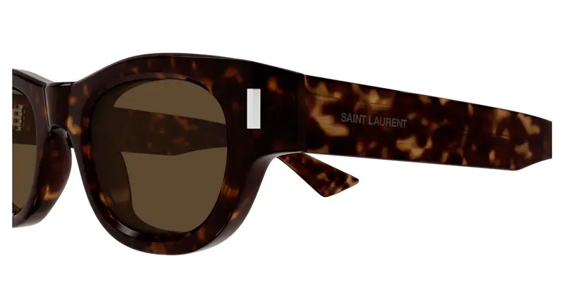 SAINT LAURENT Unisex SL 761 002 Occhiali da sole Acetato Havana Marrone Rotonda miniatura 2
