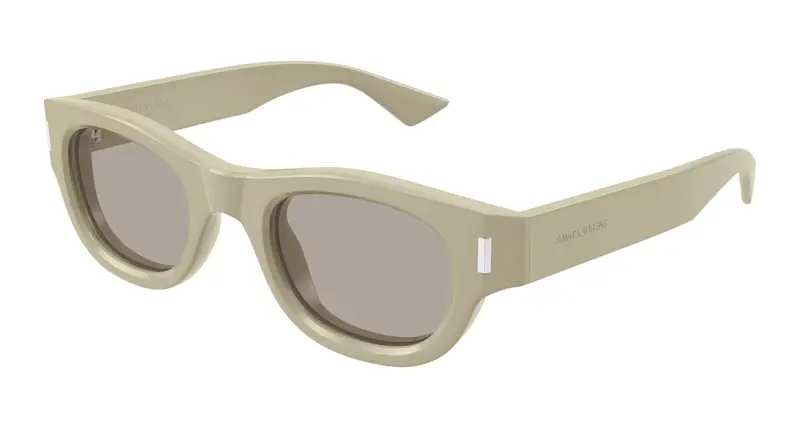 SAINT LAURENT Unisex SL 761 003 Occhiali da sole Acetato Verde Grigio Rotonda