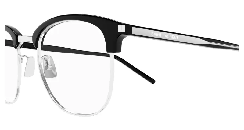 Unisex SL 779 003 Montature da vista Acetato Nero Trasparente Rotonda miniatura 3