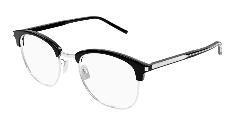 Unisex SL 779 003 Montature da vista Acetato Nero Trasparente Rotonda