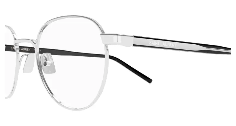 SAINT LAURENT Unisex SL 781 001 Montature da vista Metallo Argento Trasparente Rotonda miniatura 2