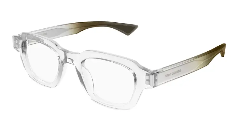 SAINT LAURENT Unisex SL 791 OPT 004 Montature da vista Acetato Cristallo Trasparente Squadrata