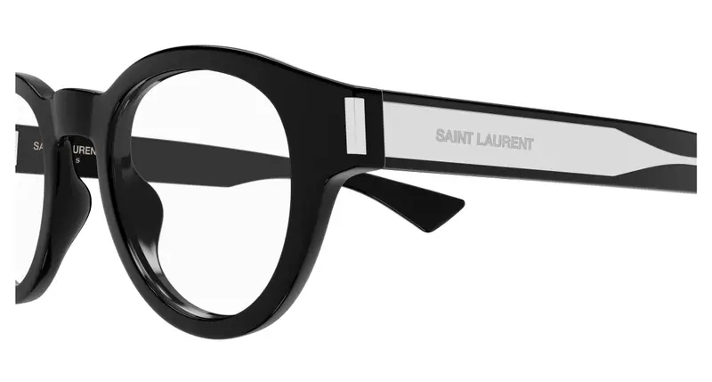 SAINT LAURENT Unisex SL 792 001 Montature da vista Acetato Nero Trasparente Rotonda miniatura 2