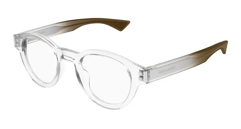 SAINT LAURENT Unisex SL 792 003 Montature da vista Acetato Cristallo Trasparente Rotonda