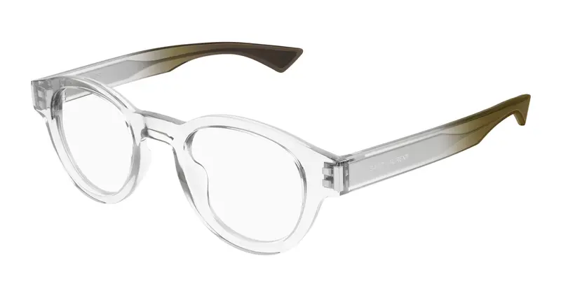 SAINT LAURENT Unisex SL 792 004 Montature da vista Acetato Cristallo Trasparente Rotonda