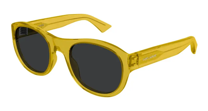 SAINT LAURENT Unisex SL 798 MAXIME 005 Occhiali da sole Acetato Giallo Nero Rotonda