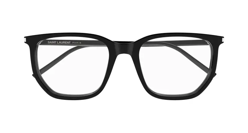 Unisex SL 802 001 Montature da vista Acetato Nero Trasparente Geometrica miniatura 2