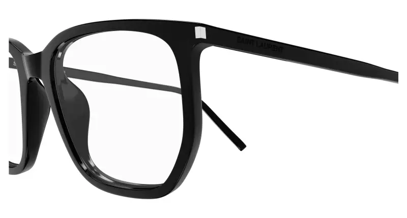 Unisex SL 802 001 Montature da vista Acetato Nero Trasparente Geometrica miniatura 3