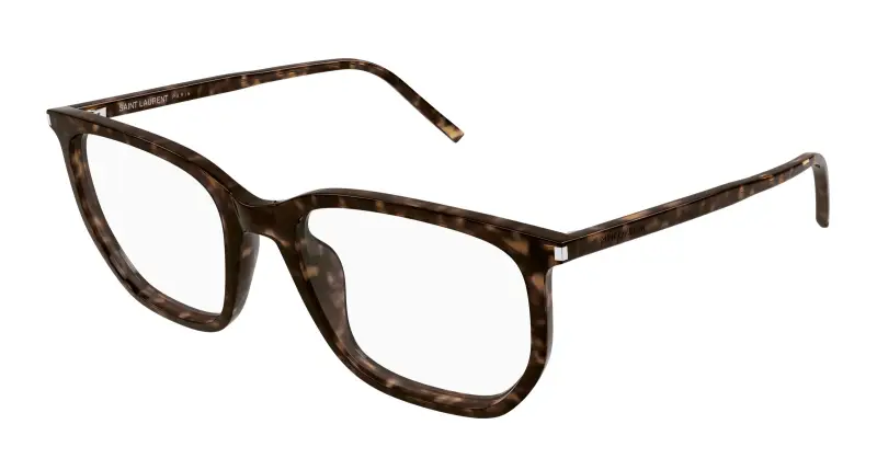 Unisex SL 802 002 Montature da vista Acetato Havana Trasparente Geometrica