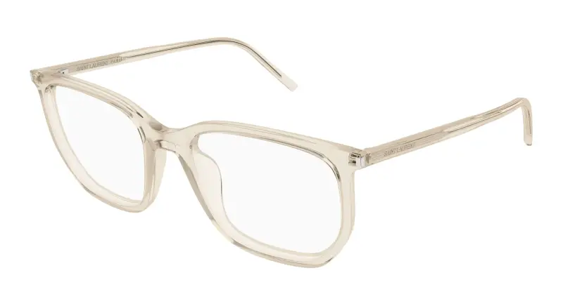 Unisex SL 802 004 Montature da vista Acetato Beige Trasparente Geometrica