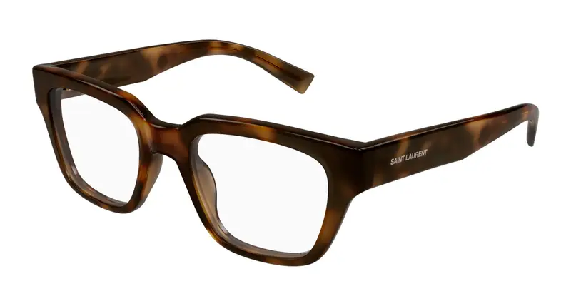 SAINT LAURENT Unisex SL 804 003 Montature da vista Acetato Havana Trasparente Squadrata