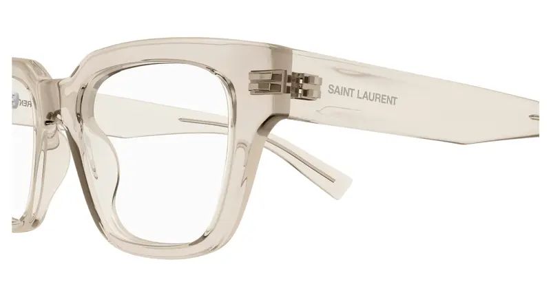 SAINT LAURENT Unisex SL 804 004 Montature da vista Acetato Beige Trasparente Squadrata miniatura 2