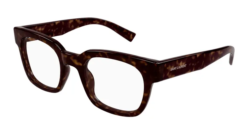 SAINT LAURENT Unisex SL 805 002 Montature da vista Acetato Havana Trasparente Rotonda