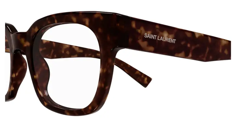 SAINT LAURENT Unisex SL 805 002 Montature da vista Acetato Havana Trasparente Rotonda miniatura 2