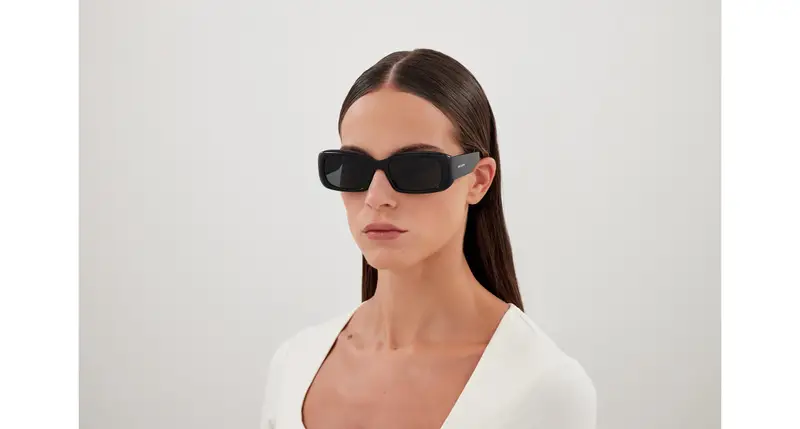 SAINT LAURENT Unisex SL 809 001 Occhiali da sole Acetato Nero Nero Squadrata miniatura 3