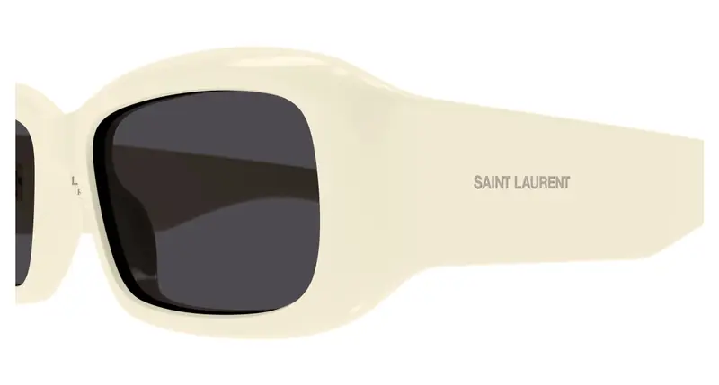 SAINT LAURENT Unisex SL 809 005 Occhiali da sole Acetato Avorio Nero Squadrata miniatura 2