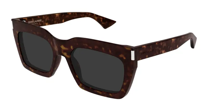 SAINT LAURENT Unisex SL 810 002 Occhiali da sole Acetato Havana Grigio Squadrata