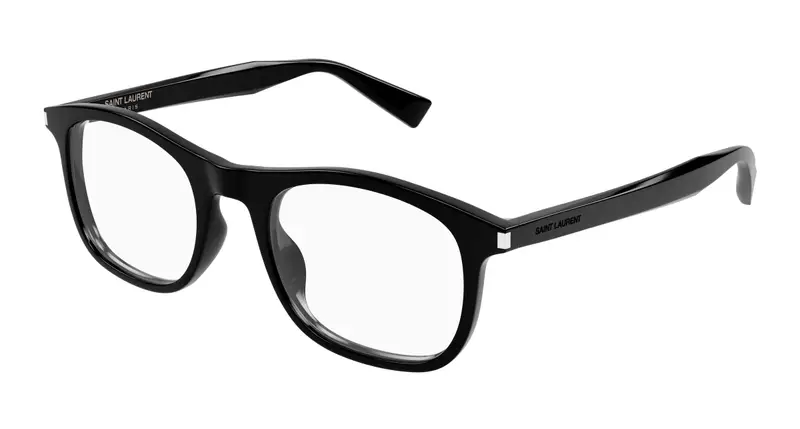SAINT LAURENT Unisex SL 811 001 Montature da vista Acetato Nero Trasparente Squadrata