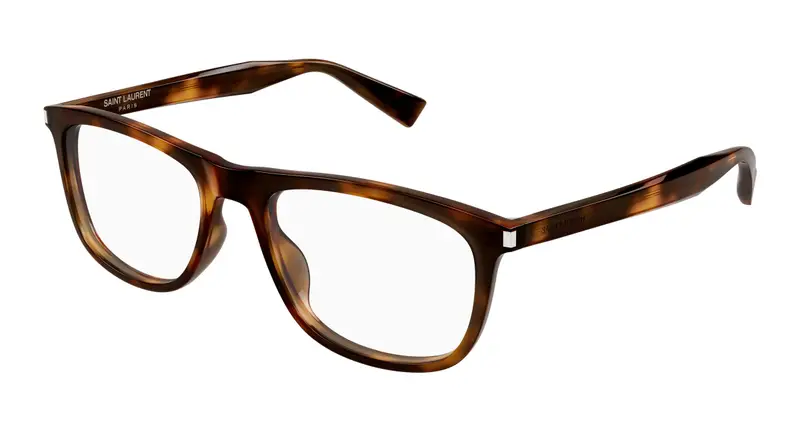 SAINT LAURENT Unisex SL 812 003 Montature da vista Acetato Havana Trasparente Squadrata