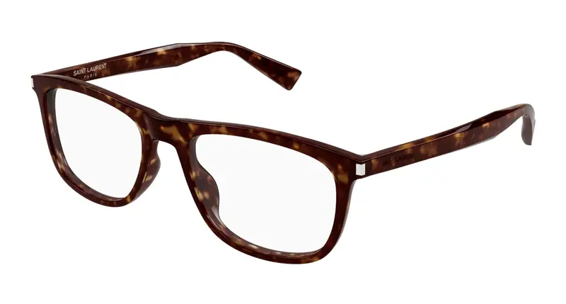 SAINT LAURENT Unisex SL 812 006 Montature da vista Acetato Havana Trasparente Squadrata