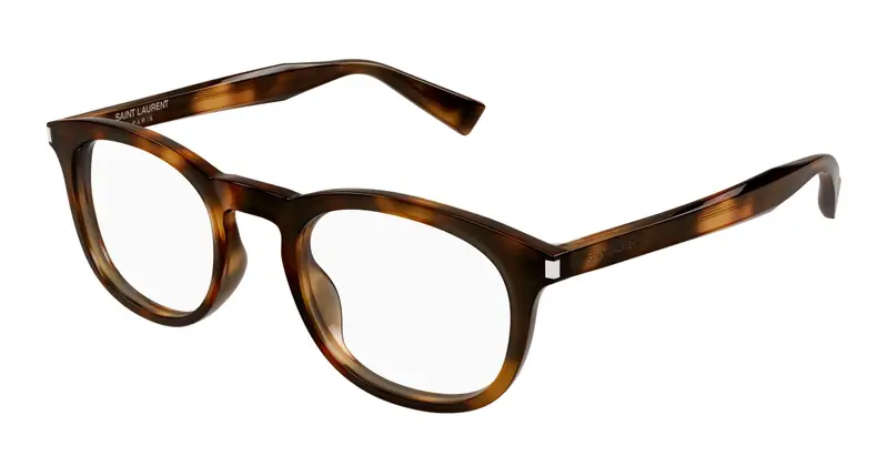 SAINT LAURENT Unisex SL 813 003 Montature da vista Acetato Havana Trasparente Squadrata