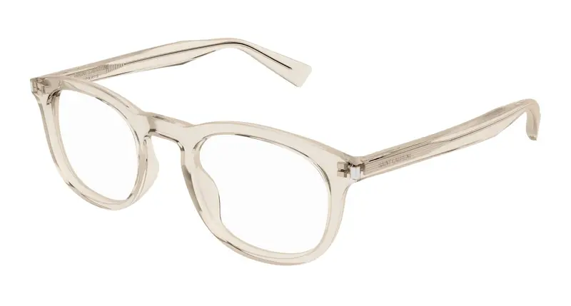 SAINT LAURENT Unisex SL 813 004 Montature da vista Acetato Beige Trasparente Squadrata