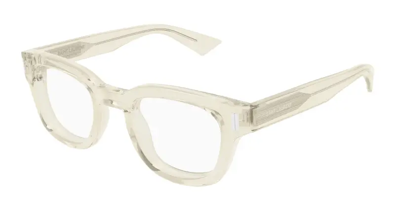 Unisex SL 838 OPT 004 Montature da vista Acetato Giallo Trasparente Rotonda