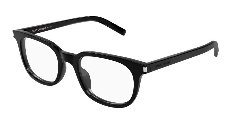Unisex SL 840 001 Montature da vista Acetato Nero Trasparente Rotonda