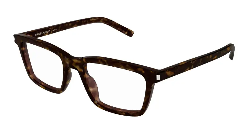 Unisex SL 842 002 Montature da vista Acetato Havana Trasparente Squadrata