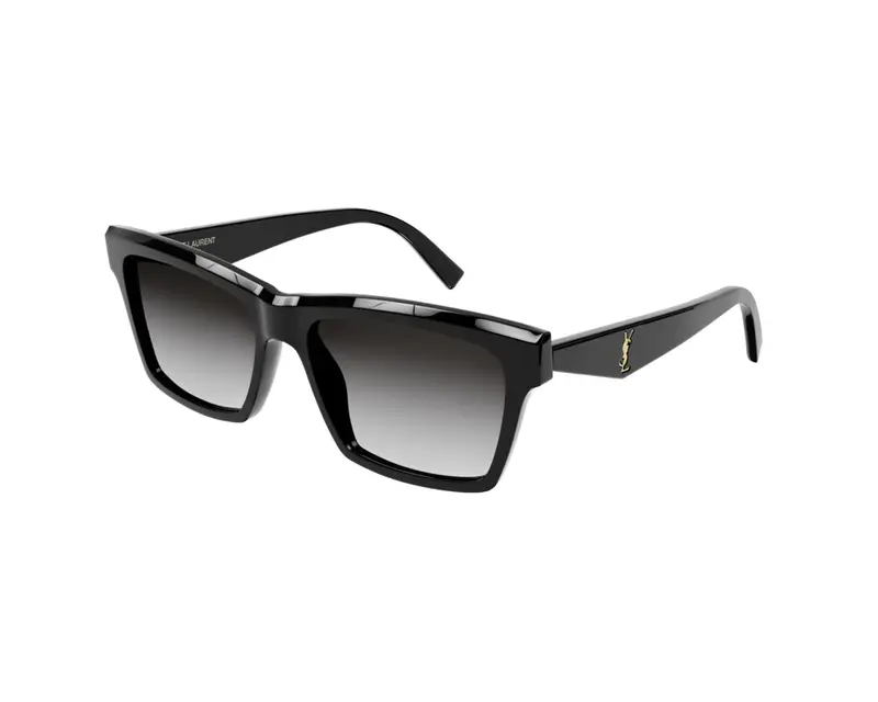 SAINT LAURENT Unisex SL M104 001 Occhiali da sole Acetato Nero Grigio Squadrata Normale Sfumato