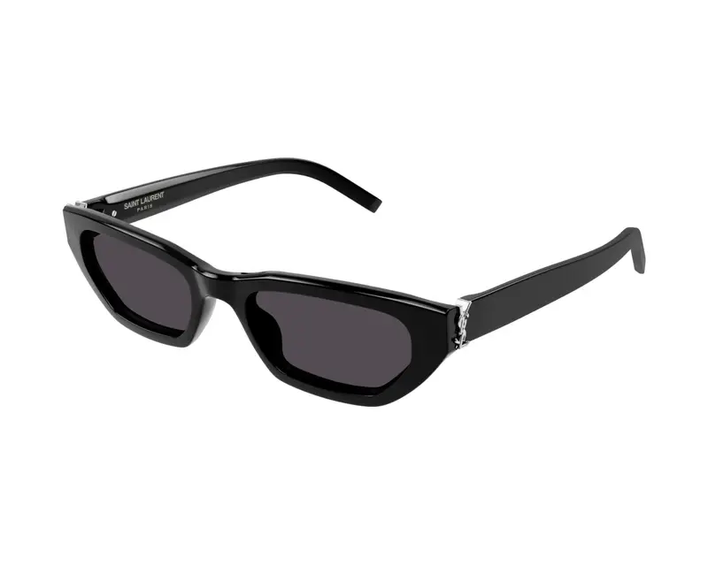 SAINT LAURENT Unisex SL M126 001 Occhiali da sole Acetato Nero Nero Squadrata Normale