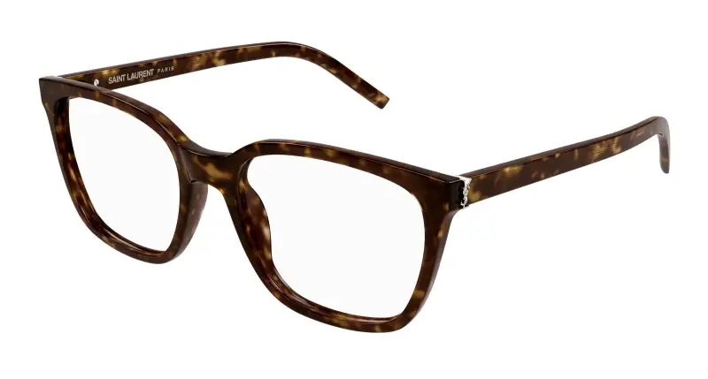 Unisex SL M129 002 Montature da vista Acetato Havana Trasparente Squadrata Antiriflesso