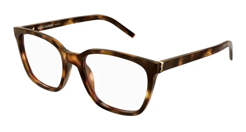 Unisex SL M129 003 Montature da vista Acetato Havana Trasparente Squadrata Antiriflesso