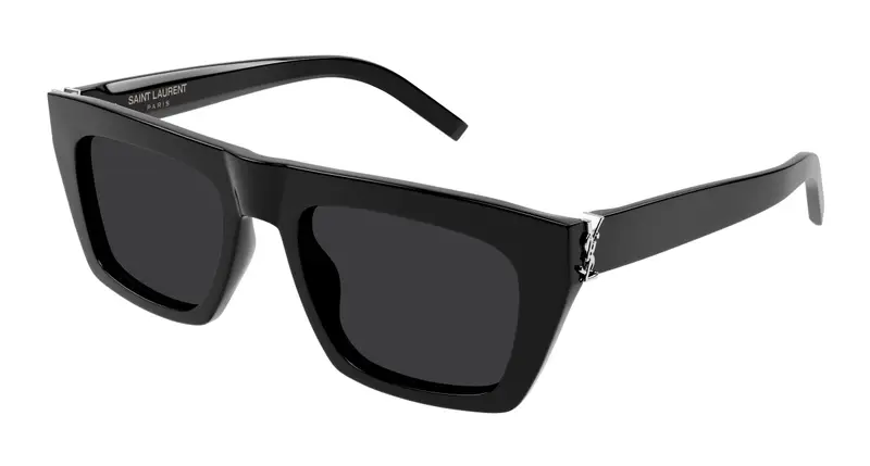 SAINT LAURENT Unisex SL M131 001 Occhiali da sole Acetato Nero Nero Squadrata