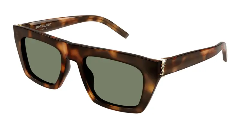 SAINT LAURENT Unisex SL M131 003 Occhiali da sole Acetato Havana Verde Squadrata