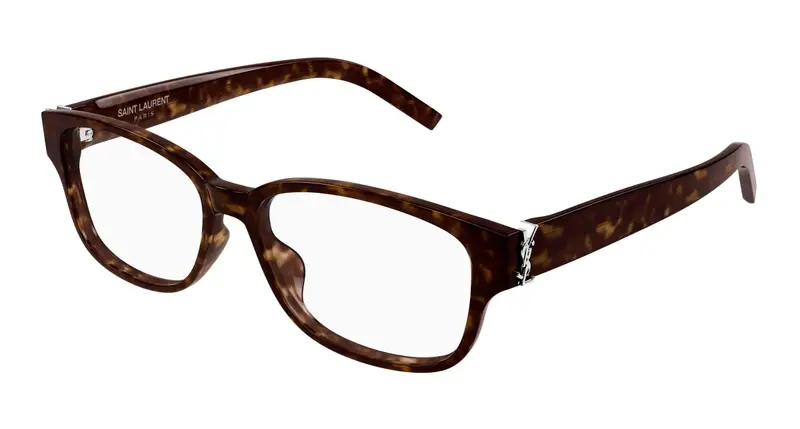 SAINT LAURENT Unisex SL M149 006 Montature da vista Acetato Havana Trasparente Squadrata